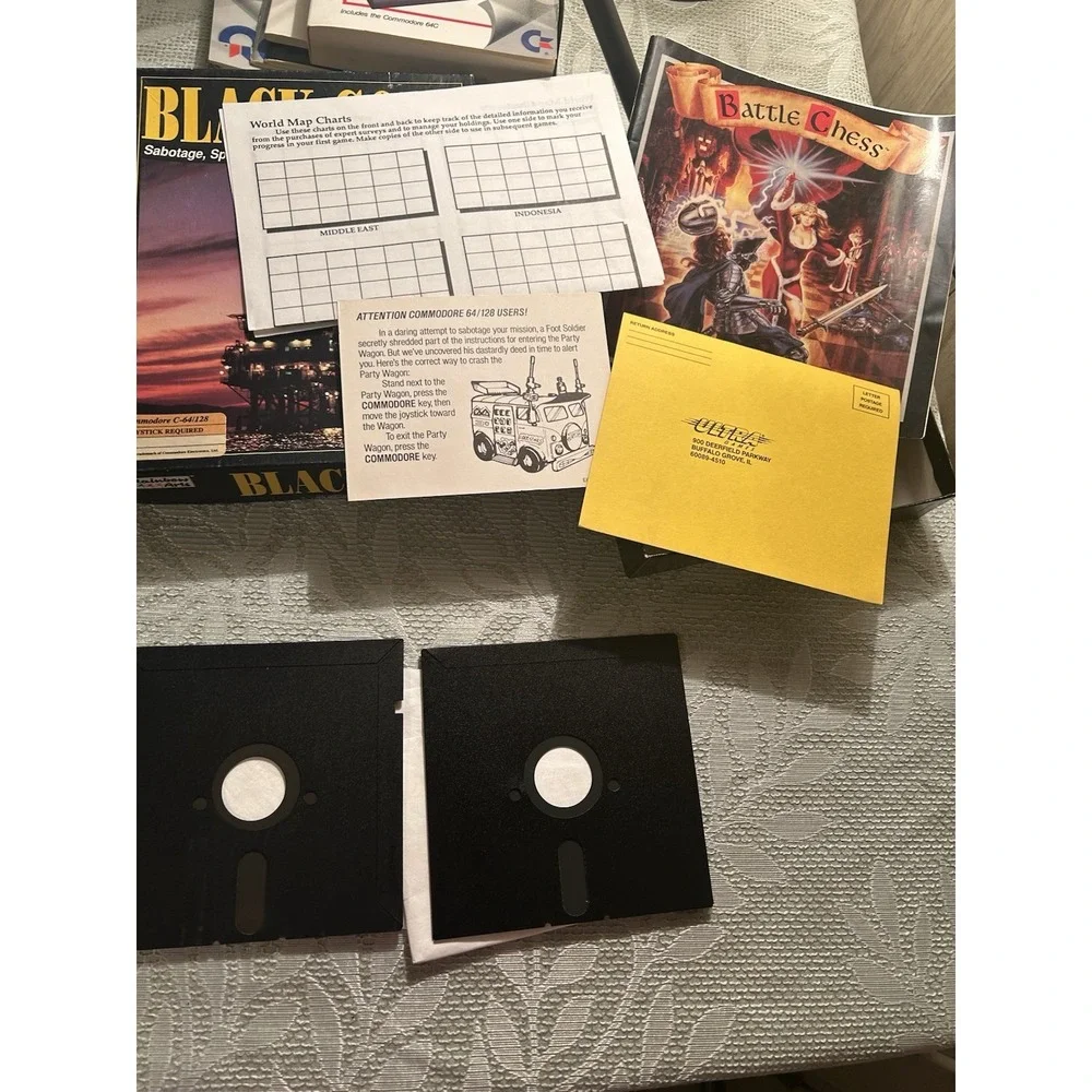 Commodore 64 PC User's Guide Lot Of Books & Black Gold 2 Floppy Disk Games